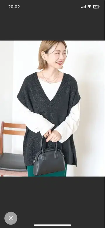 라메 믹스 V넥 베스트