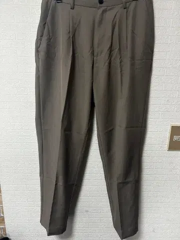 브라운 세미 와이드 슬랙스