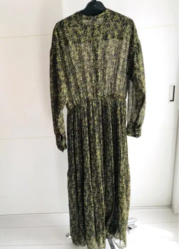 RADIATE 옐로우 컬러 미니 꽃무늬, 페인트풍 맥시 드레스 원피스