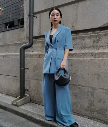 AMERI TURN BACK WAIST WIDE PANTS