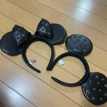 디즈니 미키 미니 머리띠 가죽 스터드