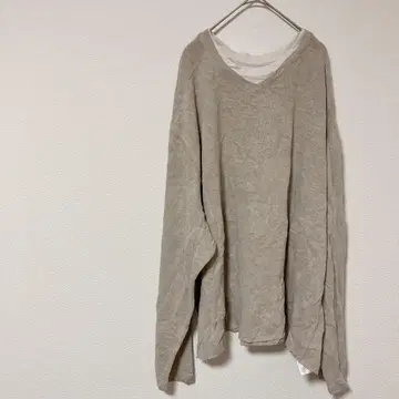 선착순 베이지 V넥 긴팔 티셔츠 가을 옷 겨울 의류