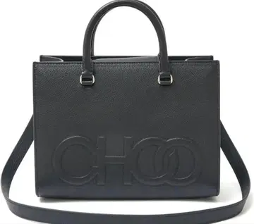 지미추 블랙 가죽 토트백