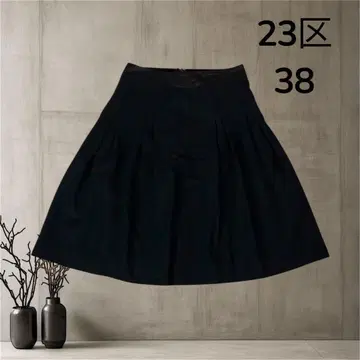 23구 온워드 카시야마 플레어 스커트 무릎 기장 M 블랙 심플