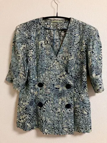 레트로 셋업 꽃무늬 스커트 자켓 반팔 빈티지 계열