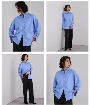 블루 긴팔 셔츠