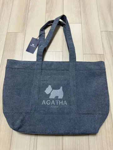 새상품 AGATHA 코듀로이 토트백