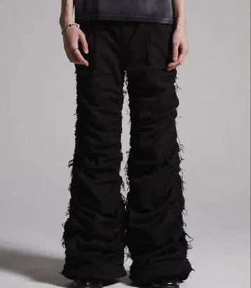 grancy 셔링 데미지 디자인 코튼 팬츠