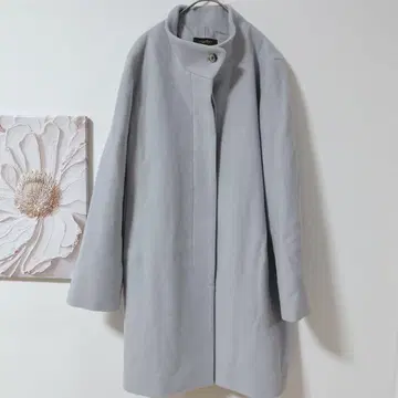 esche 체스터 코트 아우터 롱 코트 라이트 그레이 블루 42