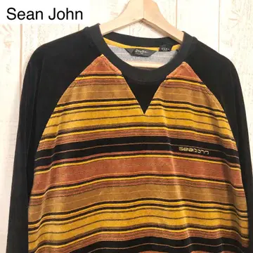 숀 존 벨로아 티셔츠 보더 무늬