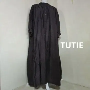 TUTIE 린넨 턱 개더 원피스 그레이