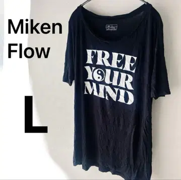 Miken Flow 블랙 T셔츠 L사이즈 반팔 로고T셔츠 블랙