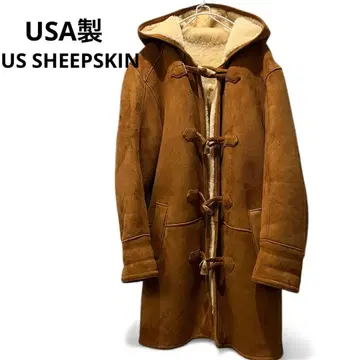 USA US SHEEPSKIN 남성용 무스탕 보아 더플 코트 M 새상품급
