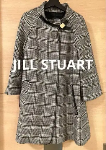 [ 새상품급 ] JILL STUART 질스튜어트 울 코트 체크 블랙 M