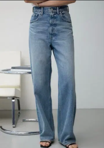 아즐 하이웨스트 와이드 데님