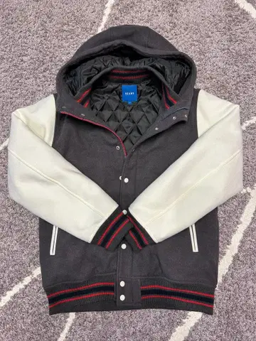 BEAMS 플리스 바시티 자켓 후드 부착 L