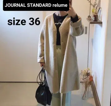 JOURNAL STANDARD 페이크 무스탕 V넥 코트 보아 코트