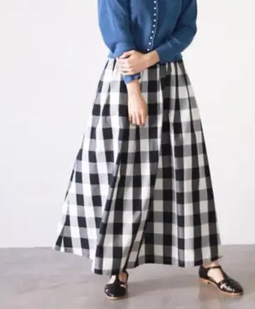 IENA /이에나 /SLOBE 깅엄 체크 타프타 랜덤 턱 스커트