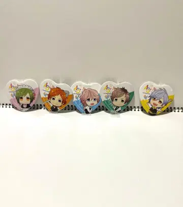 애니메이션 캐릭터 하트형 캔뱃지 5개 세트