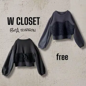 W CLOSET 더블 클로젯 트레이닝복 보아 리본 블랙