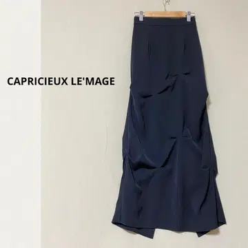 CAPRICIEUX LE'MAGE 턱 드레이프 스커트 블랙 36