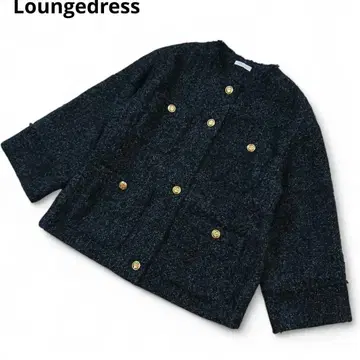 라운지 드레스 Loungedress 트위드 자켓 노카라 자켓