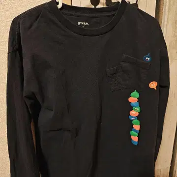 graniph M 블랙 긴팔 T셔츠 드래곤 퀘스트 슬라임