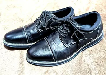 블랙 가죽 드레스 슈즈 레이스업 27cm 4E 상당