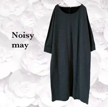 새상품 [노이즈 메이] 롱 원피스 [L] 그레이 무지 심플 빅사이즈