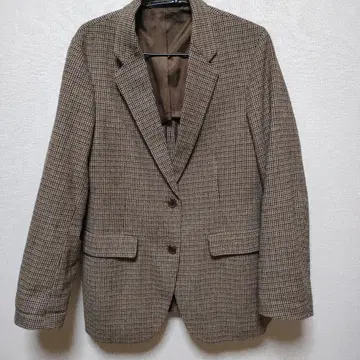 유니클로 브라운 계열 체크 테일러드 자켓