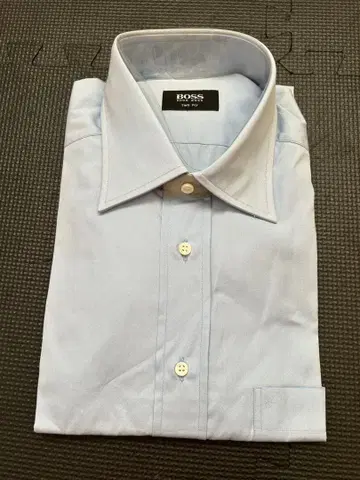 HUGO BOSS 드레스 셔츠 레귤러 카라 42 블루