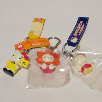 미사용 지역 한정 헬로키티 키링 3점 세트 헤이세이 레트로