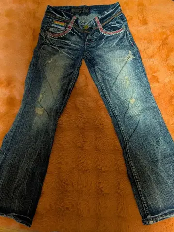 REDPEPPER 데미지 데님 팬츠 자수