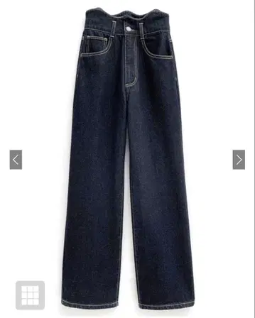 [ 미사용 새상품 ] GRL 허리 웨이브 디자인 데님 팬츠