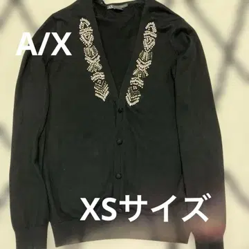 Armani Exchange 비쥬 장식 블랙 가디건