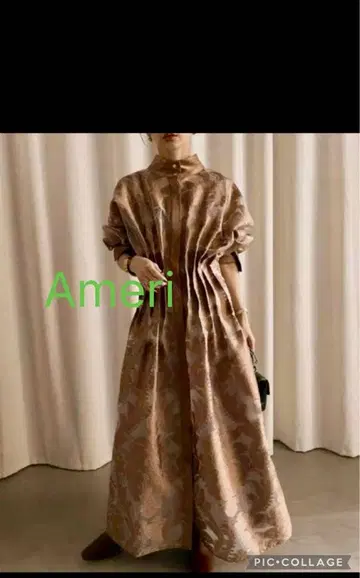 아메리빈티지 UND SHEER JACQUARD TUCK DRESS