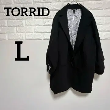 [ TORRID ] L 테일러드 자켓 블랙 소매 셔링 가공