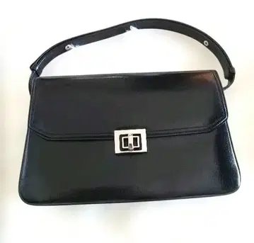 [ 새상품급 ] 블랙 포멀 가죽 핸드백 길이 조절 가능 가죽 실버