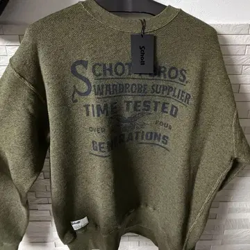 Schott 샷 올리브 그린 맨투맨 스웨터
