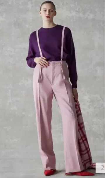 새상품급 드로어 캐시미어 니트 퍼플 사이즈 1