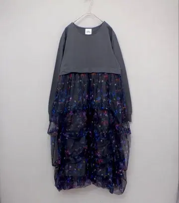 스칼라 153678: 2가지 패턴 전개, 턱 디테일 튤 벌룬 원피스