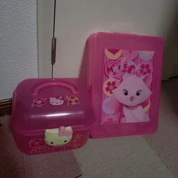 헬로키티 마리 소형 수납 박스 핑크 세트