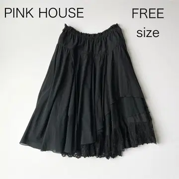 4912 [새상품급] 핑크하우스 플레어 스커트 레이스 최근 모델 비대칭