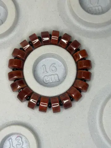 마노 브라운과 블랙 비즈 팔찌 16cm