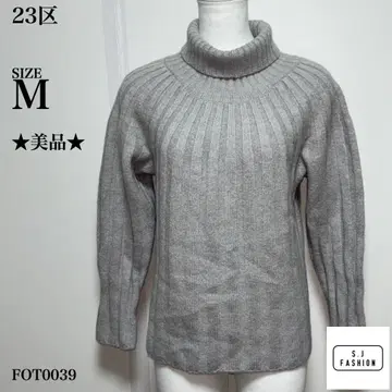 23구 터틀넥 울 100% 스웨터 M 사이즈 그레이