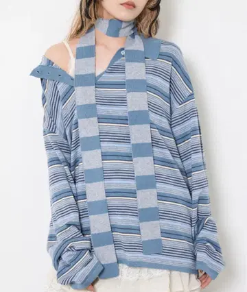 KNIT ASYMMETRY TOPS 하이 게이지 니트 비대칭 탑