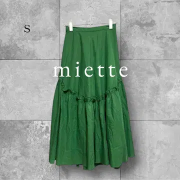 새상품급 미에트 스커트 롱 플레어 페미닌 걸리시 개더 그린 S
