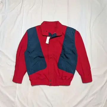 [ vintage ] 70s 나일론 배색 스탠드 카라 블루종 자켓