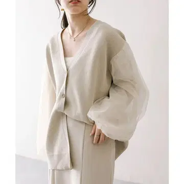 mystic 미스틱 2024SS 튤 슬리브 가디건