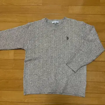 U.S. POLO ASSN. 케이블 니트 베이지